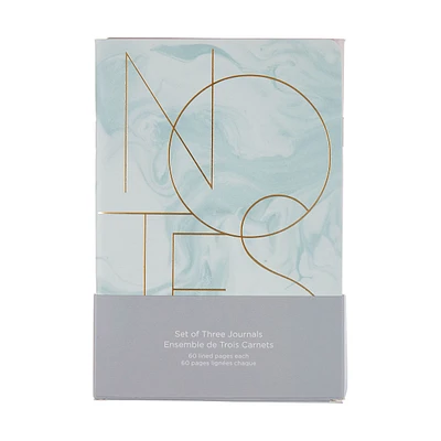 Notes Mini Marble Patterned Journal Set, 3 Count