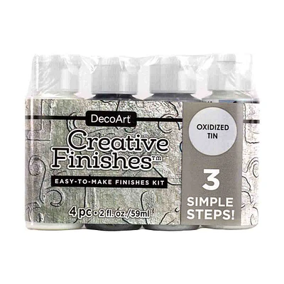 DecoArt Creative Finishes Oxidized Tin Paint Pack, 4 Pieces