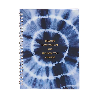 Indigo Tie Dye Spiral Bound Journal, Medium