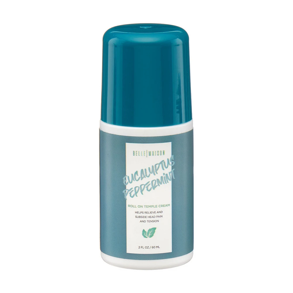 Belle Maison Eucalyptus Peppermint Blue Roll-on Temple Cream, 2 fl. oz.