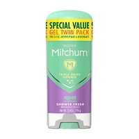 Women Anti-Sweat Triple Odor Defense Gel Antiperspirant Deodorant Twin Pack