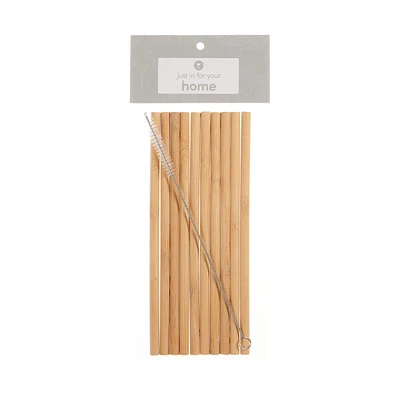 Just In For Your Home Bamboo Straws with Brush