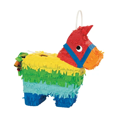 Donkey Pull String Piñata - Rainbow Color Party Game With Candy Release