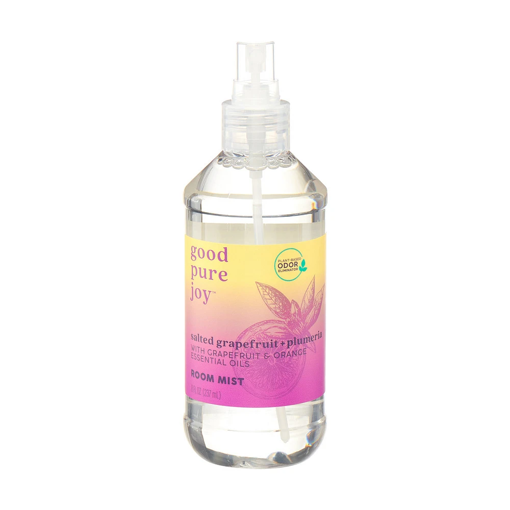 Good Pure Joy Plant-Derived Salted Grapefruit + Plumeria Room Mist, 8 oz