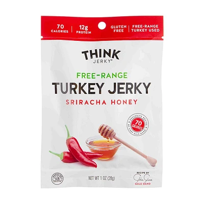 Think Jerky, Free Range Turkey Jerky, Sriracha Honey