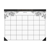 Ryder & Co. Black & White Floral Undated Calendar, 24 Sheets