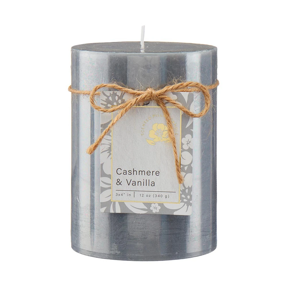Pillar Candle, 3 in x 4 in, Cashmere and Vanilla