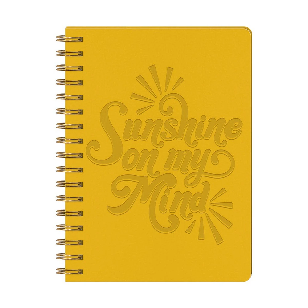 'Sunshine On My Mind' Faux Leather Spiral Journal