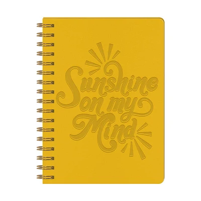 'Sunshine On My Mind' Faux Leather Spiral Journal