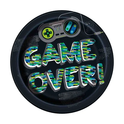 Gamer Birthday Party Plates, 8 ct, 9 in