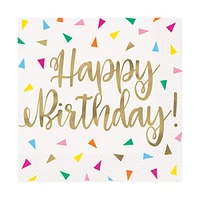 Bright Triangle Birthday Luncheon Napkins, 16 Count