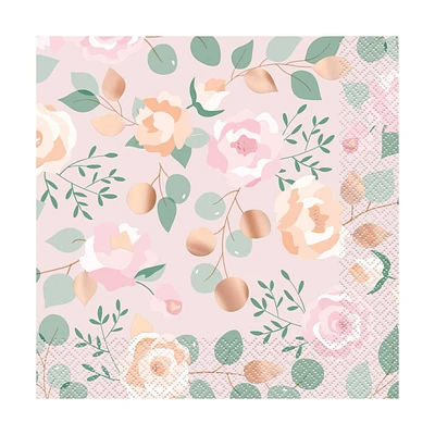 Pink Blooms Luncheon Napkins, 16 Count