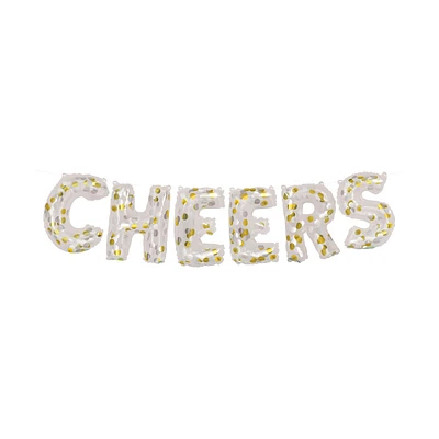 Clear Confetti 'Cheers' Balloon Banner Kit