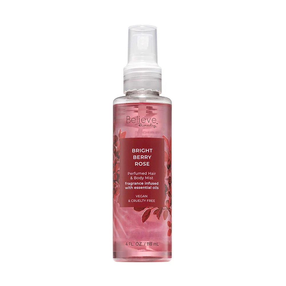 Believe Beauty Perfumed Hair & Body Mist, Bright Berry Rose