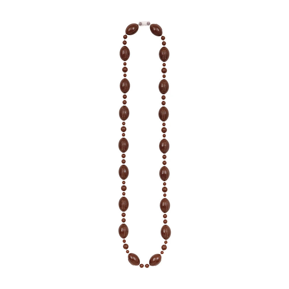 Kickoff Football Party Beaded Necklace, Brown
