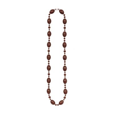 Kickoff Football Party Beaded Necklace, Brown