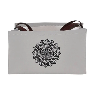 Canvas Basket with Mandala Print, Rectangle