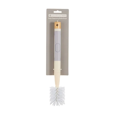 Just In For Your Home Soap Dispensing Bottle Brush, White