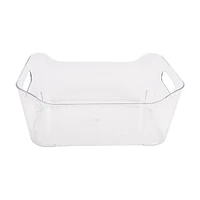 Clear Rectangular Dip Top Organization Bin, Small