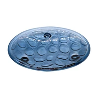 Embossed Pebble Glass Soap Dish, Blue