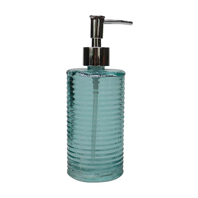 Ripple Glass Soap Pump Dispenser, Teal