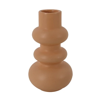 Ceramic Tall Ripple Vase, Terracotta