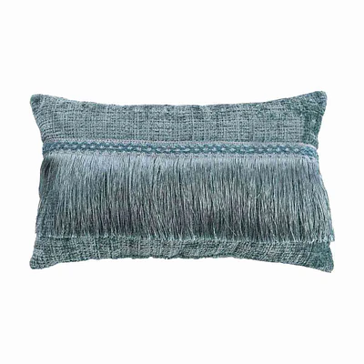 Decorative Fringe Lumbar Pillow