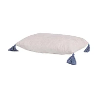 Decorative Tassel Lumbar Pillow, Blue
