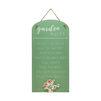 'Garden Rules' Wooden Garden Sign