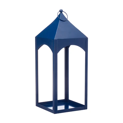 Decorative Large Metal Lantern, Blue