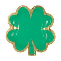 Unique Party! 8.25" Foil Charming Shamrock Shaped Party Plates, 8 ct