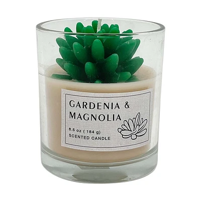 Succulent Shaped Candle, Gardenia and Magnolia, 6.5 oz