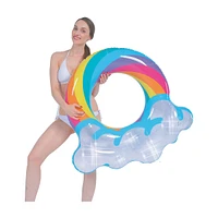 Inflatable Outdoor Swim Ring, Glitter Rainbow