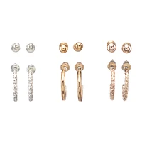 Stud Earrings And Hoop Earrings, 6 Pack