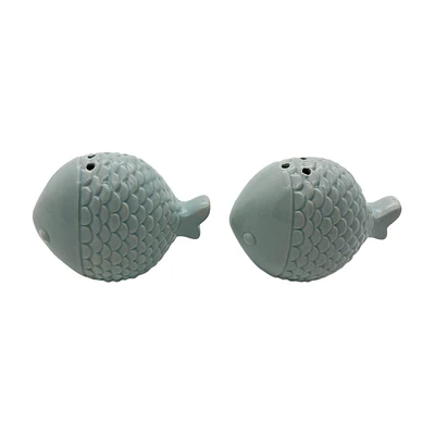 Decorative Ceramic Fish Shaped Salt & Pepper Shaker Set