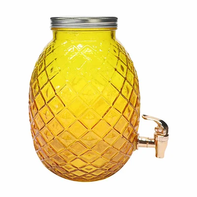 Pineapple-Shaped Glass Beverage Dispenser