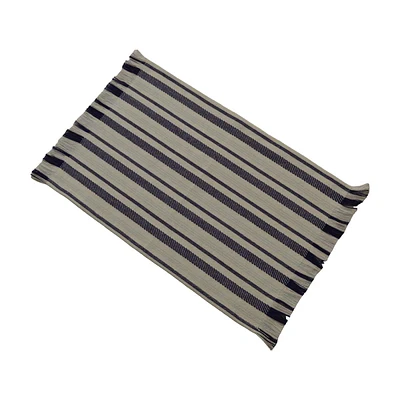 Cotton Woven Stripes Placemat with Fringes, 13 in x 70 in