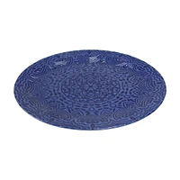 Embossed Oval Serving Platter, Blue