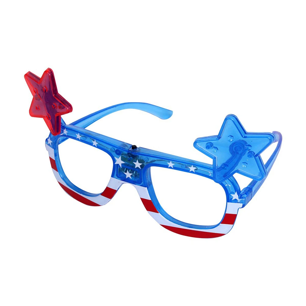 Flashing Stars and Stripes Novelty Glasses