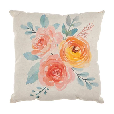 Floral Printed Decorative Pillow, Large