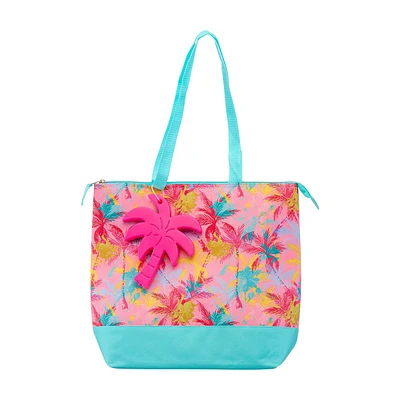 Waves Printed Tote Cooler Bag