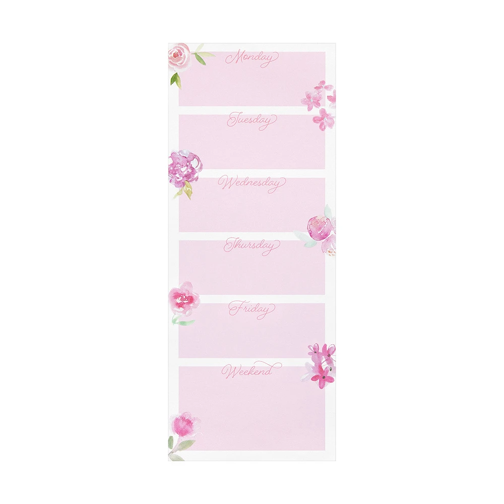 Floral Weekly List Pad