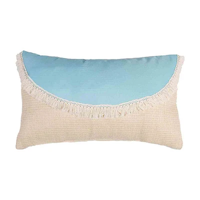 Aqua Patchwork Lumbar Pillow