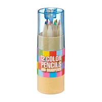 Mini Colored Pencils with Sharpener, 12 pack