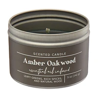 Amber Oakwood Essential Oil Infused Scented Candle