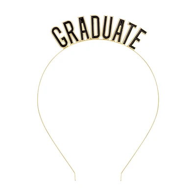 ‘Graduate’ Party Headband, Black and Gold