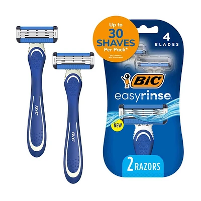 BIC EasyRinse Men's Disposable Razors, 2 ct