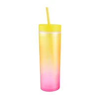 Ombre Tumbler with Lid & Straw, 16 oz