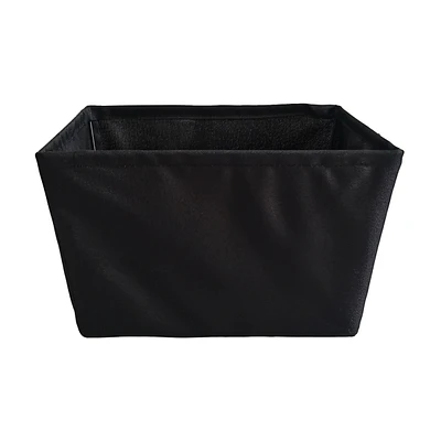 Black Fabric Tapered Rectangular Storage Basket, Medium