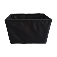 Black Fabric Tapered Rectangular Storage Basket, Medium